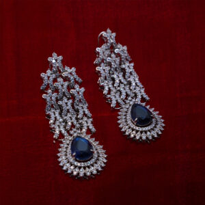 Rame Earrings Silverplated Earrings with purple stone