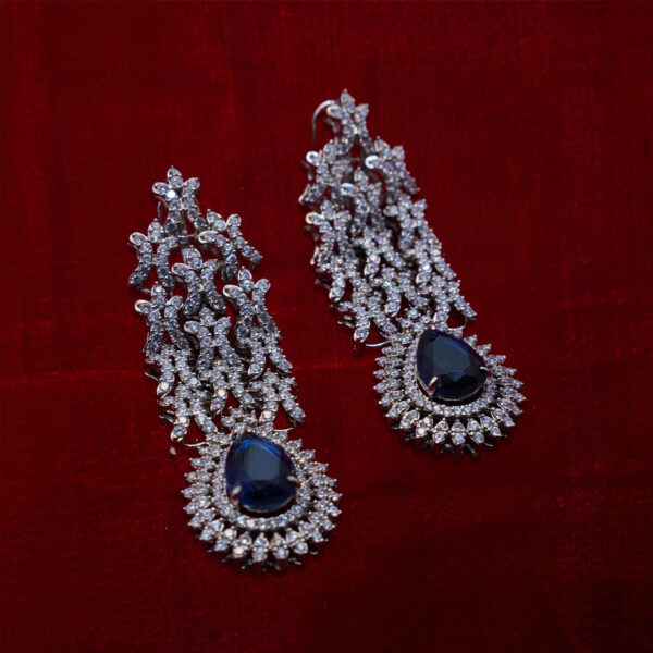 Rame Earrings Silverplated Earrings with purple stone