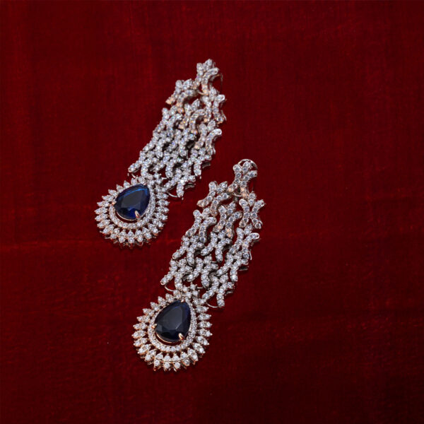 Rame Purple Stones Silverplated Artificial Earrings