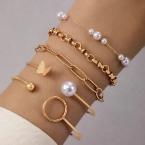 Oval pearl bracelet set - Image 1