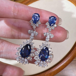 Sapphire teardrop earrings - Image 2