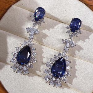 Sapphire teardrop earrings - Image 1