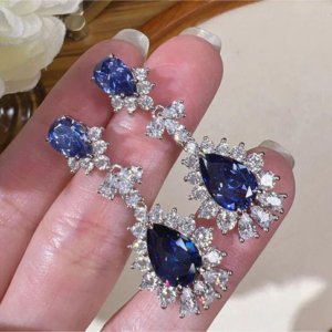 Sapphire teardrop earrings - Image 3