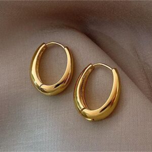 Oval ear hoops - Image 1