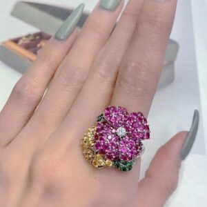 Multi flower leaf ring - Image 2