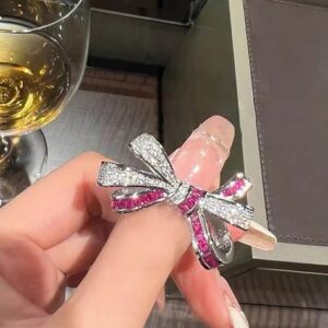 Pink bow adjustable ring - Image 4