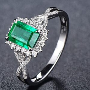 Emerald rectangle ring - Image 1
