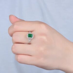 Emerald rectangle ring - Image 3