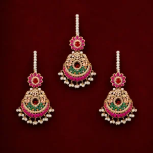 Shev earrings and bindia - Image 1