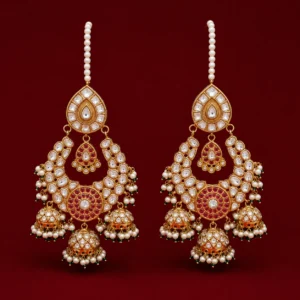 Paikar Earrings & Bindia Set - Image 2