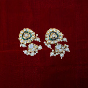 Kaya kundan earrings with stones