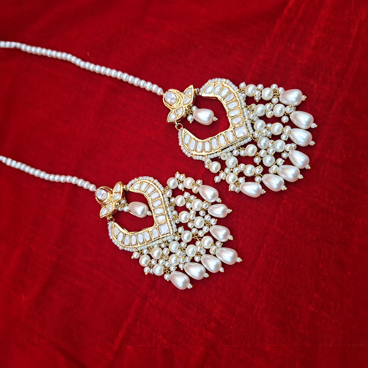 Uroos kundan earrings handworked